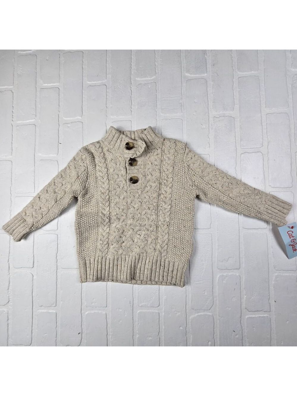 Cat & Jack Oatmeal Knit Sweater Size 2T